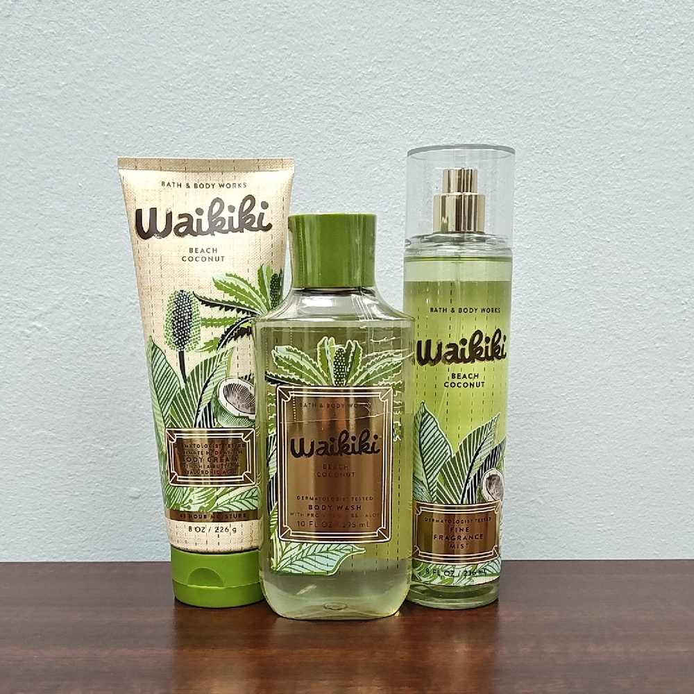 Bath & Body Works WAIKIKI BEACH COCONUT 3 Piece Bundle Set
